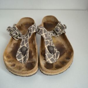 ​Papillio Birkenstock Gizeh Giraffe Print Sandals 37